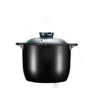 Universal round ceramic bowl, cookware with lid, soup pot, heat-resistant pot, ideal for cooking soups and casseroles, household pot for the stove.(Blue,4L)