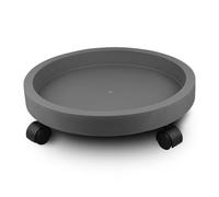 Universal Round Plant Pot Tray Heavy-Duty Plastic with Wheels Indoor/Outdoor Garden Cart Resin PP Size M Ideal for Easy Plant Mobility and Drainage.