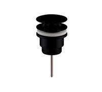 Universal Round Push Button Basin Waste, Slotted & Unslotted - Matt Black