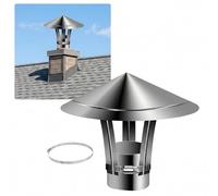 Universal Round Roof Vent Exhaust Cap Adjustable Stainless Steel Chimney Cowl Weatherproof Flue Hat Protector for House Attic Kitchen Heater Pipe Exterior Airflow(180mm)