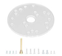 Universal Router Plate Kit, Acrylic Baseplate for 6.5in Router with Brass Centering Pin, Clear 1/4in Thick Base Plate Compatible with and Trimmed Routers