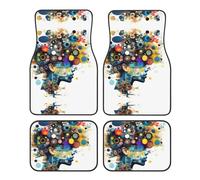 Universal Rubber Artificial Intelligence Brain Print Car Foot Mat Four-Piece Set â€“ Stylish Alfombrillas para Coche for SUV, Sedan, Van