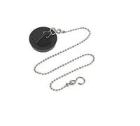 Universal Rubber Bath Plug and Chain - Bathroom Sink Plug Drain Stopper 45mm (1.3/4 Inch) with Stainless Steel S Hook Chain 450mm (18 Inch) Length