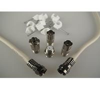 Universal Satellite and Aerial Extension Cable Kit With Cable Clips and Adaptors (15M, White)