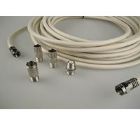 Universal Satellite and Aerial Extension Cable Kit With Cable Clips and Adaptors (5M, White)