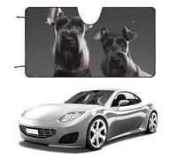 Universal Schnauzer Dog Car Windshield Sun Shade Foldable 51"x28", Reflective Sunshade with Suction Cups, UV Blocking Front Window Cover for Truck SUV Sedan, Keeps Vehicle Interior Cool