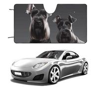 Universal Schnauzer Dog Car Windshield Sun Shade Foldable 55"x30", Reflective Sunshade with Suction Cups, UV Blocking Front Window Cover for Truck SUV Sedan, Keeps Vehicle Interior Cool
