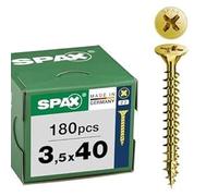 Universal Screw, 3.5 x 40 mm, Pack of 180, Fully Threaded, Countersunk Head, Phillips Z2, 4CUT, Yellox - 8000000286995