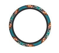 Universal Sea Turtle with Fishes Print Steering Wheel Cover â€“ Breathable Car Steering Wheel Cover for Cars, Trucks, SUVs, and ATVs