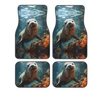 Universal Seal pup in water Print Car Floor Mat Four-Piece Set - Rubber Automotive Accessories for SUV Sedan Van Truck