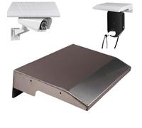 Universal Security Camera Cover Sun Rain Shield, Outdoor Camera Rain Shield with 3 Expansion Screws, Protective Roof Weather Cover for CCTV, Dome, LED Light (43 * 30 * 12cm,Silver)