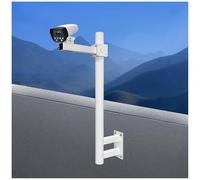 Universal Security Camera Mount Bracket and Post for Outdoor Surveillance, Adjustable for Residential and Farm Use