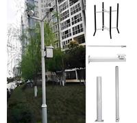 Universal Security Camera Pole Mounting Braces, 3-Section Design Removable Feet Galvanized Steel for Patio Walkway School Backyard, 4.5m