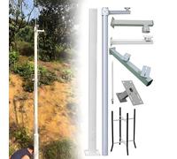 Universal Security Camera Pole Stand with Adjustable Height and Multiple Mounting Brackets for Outdoor Surveillance Installation