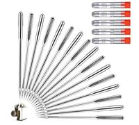 Universal Sewing Machine Needles - 50 Pcs | Heavy Duty Ballpoint for Brother, Janome, Singer | Sizes 65/9, 75/11, 90/14, 100/16, 110/18 | Perfect for Denim, Leather, Jeans, Jersey