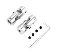 Universal Shaft Coupling Motor Connector, 2pcs DIY Steering Joint 35mm Length, 14mm OD - Durable Metal, Precise Fit for Model Cars and Robots (Inner diameter 6 * 8mm)