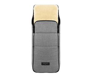 Universal Sheepskin Foot-muff for Buggy or Stroller by CHRIST - Removable Medical Grade Lambskin useable as Crawling mat for Baby or Inlay for pram (2-in-1) - Flecked with Grey