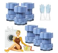 Universal Shock-Absorbing Slip Base for Washing Machines & Refrigerators, Scalable Heightening Pad for Washing Machine Support, Moisture-Proof Silent Noise Cancelling, Protects Pedestals (6pcs)