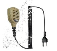 Universal Shoulder Speaker Mic for GMRS Two-Way Radios, Plug & Play with Rotating Clip and Push-to-Talk Button, Compatible with Midland AVPH10 GXT1000VP4 LXT (Desert Tan)