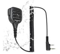 Universal Shoulder Speaker Mic for Handheld Two-Way Radios Compatible with UV-5R BF-F8HP UV-5G Plus UV-K5 PTT Button & Secure Clip for Professional Outdoor Use (Black)