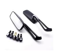 Universal Side Mirror Mobike Handlebar Rear View Mirrors Rectangle Square Smoke Glass 8mm/10mm Mirrors Motorcycle 360°(Transparent lens)