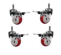 Universal Silent Brake Polyurethane Casters 3" 4" 5" Options M12 Screw Compatible HeavyDuty Equipment Shelf Wheels Smooth Rolling Durable Design