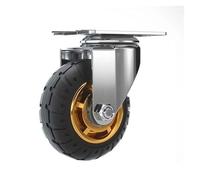 Universal Silent Wheel 4 Inch - Soft Elastic Rubber Caster for Heavy-Duty Carts:Fur Moving:Smooth Rolling Ideal for Easy Mobility (4 Inch E)