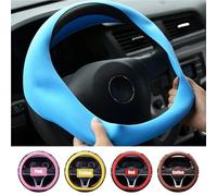 Universal Silicone Cover Elastic Non-Slip 36-40cm Steering Wheel Multi Color Car Decor Accessories Car Steering Wheel Cover(Red)