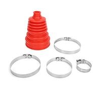 Universal Silicone CV Boot Kit, Red Ball Head Constant Speed Driveshaft Dust Cover, ATV CV Joint Axle Boot Replacement with Clamps