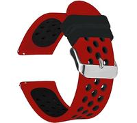 Universal Silicone Watch Band 18mm 20mm 22mm 24mm Width Rubber Watch Band Quick Release Watch Strap for Men Women, Red/Black, 18mm, Traditional