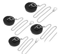 Universal Sink Plug Replacement 4 Pcs with Chain Drain Stopper for Kitchen Bathroom Sink Plug Replacement Rubber Bath Plug Sink Stopper Plug for Bathtub(Size 1.57in To 1.77in, Chain 16.5in)