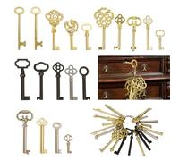 Universal Skeleton Keys Replacement, 19Pcs Most Popular Hollow Skeleton Key Set for Vintage Old Furniture, Antique Furniture, Cabinet Doors, Grandfather Clocks, Old Style Cabinets or Doors