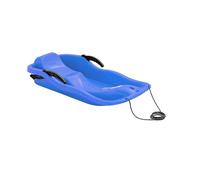 Blue sledge Race, plastic snow glitter with pulling rope and steering brakes