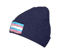 Universal Sleep Cap Distressed Trans Transgender Pride Flag Beanie for Men Warm Knitted Cap for Running Mens Cycling