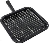 Universal Small Appliance Grill Pan, 28.5 x 27.5 cm, with Detachable Handle and Trivet, for Caravans and Boats