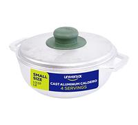 Universal Small Cast Aluminum Caldero Rice Cooker 6 Cups,1.3 Qt,1.2 L, Even Heat Distribution Deep Fryer for Fast Cooking and Easy Cleaning, Ergonomic Handles Small Soup Pot, for French Fries, Stews