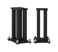 Universal Small Speaker Stands for Surround Sound Systems Adjustable Floor Holders for Home Theatre Pair for Bookshelf Speakers Black 27.5" Tall Enhance Audio Experience