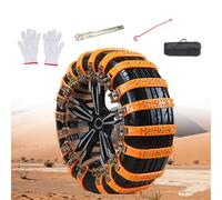 Universal Snow Chains Anti Ski Grips for Cars Trucks SUVs Tires 165 to 265mm Traction Mud Use On Frozen Snowy Muddy Sandy Rainy Mountain Roads yellow 6pcs