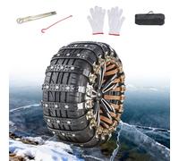 Universal Snow Chains Anti Ski Grips for Cars Trucks SUVs Tires 165 to 265mm Traction Mud Use On Frozen Snowy Muddy Sandy Rainy Mountain Roads black 10 pieces