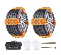 Universal Snow Chains - Set of 8 Non-Slip Bands, Suitable for Wheels 165 - 265 mm, TPU Material & Steel Studs - for Cars SUV Trucks Winter Safety & Traction Ice Mud