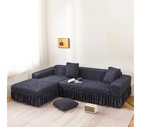 Universal Sofa Covers, Full-Wrapped Stretch Sofa Slipcovers, L Shape Sectional Couch Covers, Wear-Resistant Chaise Cushion Covers for Pets Kids Children Dog Cat ( Color : A , Size : 3-seater 190-230cm