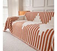 Universal Sofa Slipcovers Soft Chenille Sofa Throw Cover for 1-4 Seater Sofa Covers Pet Friendly Sofa Seat Cover Non Slip Couch Protector with Tassels Corner Sofa Protector(Size:(180*230) CM,Color:B)