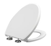 Universal Soft Close Toilet Seat Oval/Rectangular Shape White Plastic Easy Installation Durable Bathroom Essential Compatible with Most Toilets