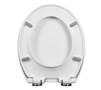 Universal Soft Close Toilet Seat, Quick Release Toilet Lid with 360° Adjustable Hinges, Thickened Imitation Porcelain Surface, for U/V/O-Shape or Oval Toilets(O-Shaped)