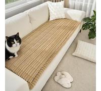 Universal Soft Corduroy Sofa Cover - Non-Slip Washable Couch Cover for 1, 2, 3 Seater, Thick Durable Furniture Protector for Living Room, Pet & Kid Friendly (khaki, 70 * 150cm)