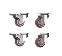 Universal Soft Rubber Furniture Wheels 1/1 25/1 5/2 Inch Swivel Casters with Brake for Platform Cart Quiet Accessory 4 Pieces (2.2 Inch Kit)