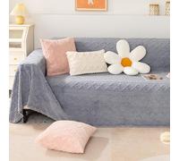 Universal Soft Warm Sofa Cover Blanket Cat Scratch Resistant Couch Slipcover for 2-4 Seater Sofa Chair & Bed - Light Gray 180 x 260 cm