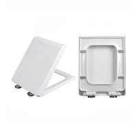 Universal SoftClose White Toilet Seat Antibacterial Square Toilet Lid Regular Toilet Bowl Cover Easy Installation & Hygienic WC Abattant