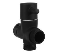 Universal Solid Metal 3 Way Shower Diverter Valve G1/2 Copper | Black Finish, Precise Water Flow Regulation, Sleek Modern Appearance, Switch between Outlets for Shower Use