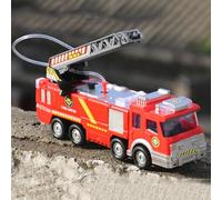 Universal Sound Light Water Spray Fire Truck Toy Car Model for Kids with Realistic Features (Red, 25x6x11cm)